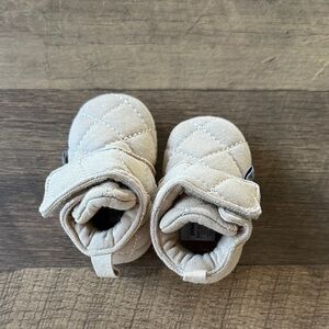 PAWZ Tan Baby Walker Shoes with Quilted Design